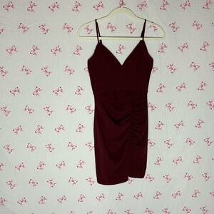 Emerald Sundae Burgundy Mini Dress
